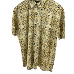 Newport Blue Island Brand‎ Mens Large Short Sleeve Button Front Cotton Sh…